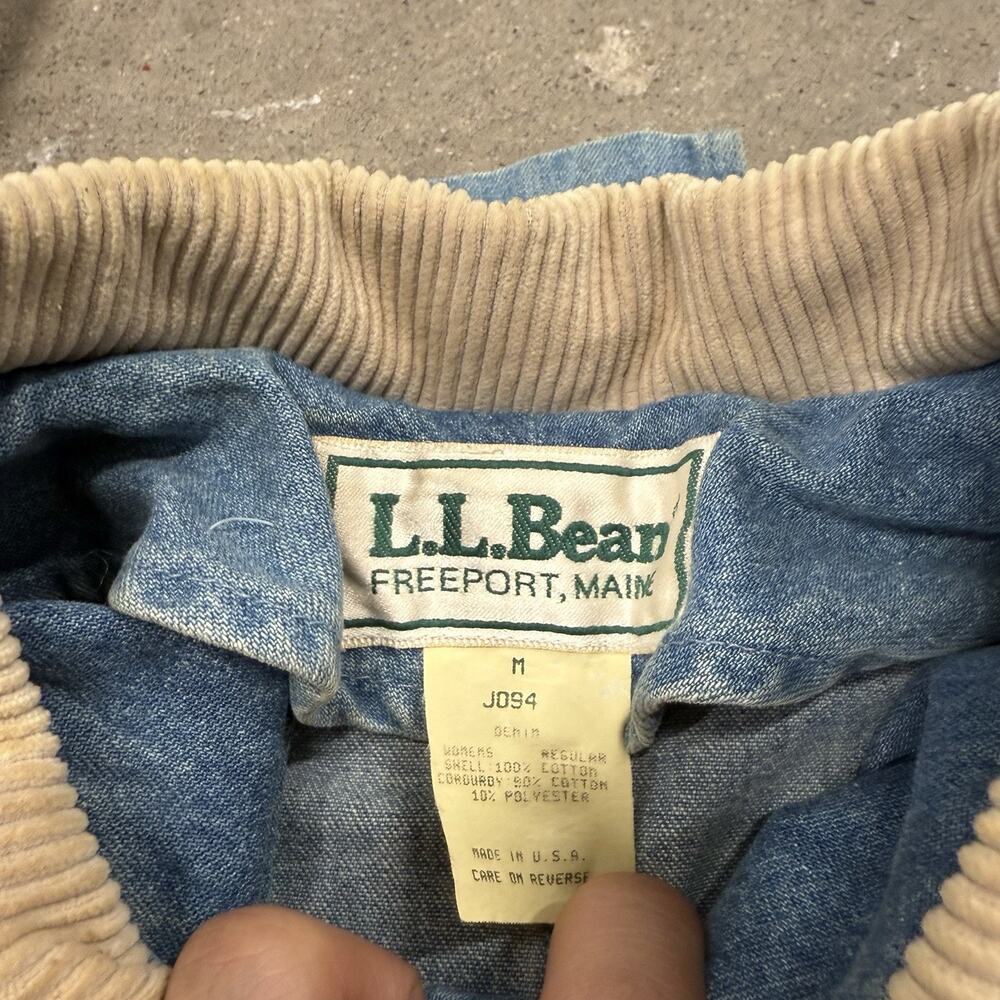 Vintage 80s 90s LL Bean Long Duster Denim Barn Hutning Coat Womens Medium USA - Picture 11 of 11